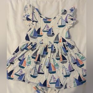 Little Sleepies Seas The Day Sailboat Dress with bodysuit